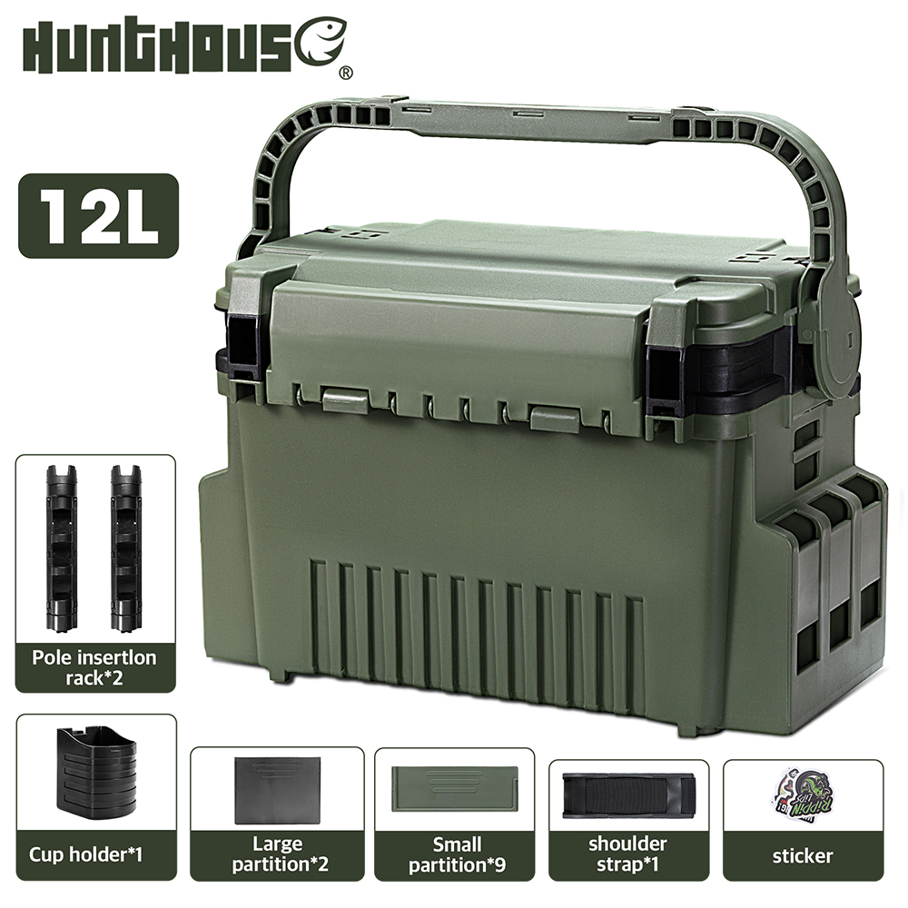 Fishing Kayak Crate - Hunthouse 12L Büyük Balıkçılık Malzeme Kutusu