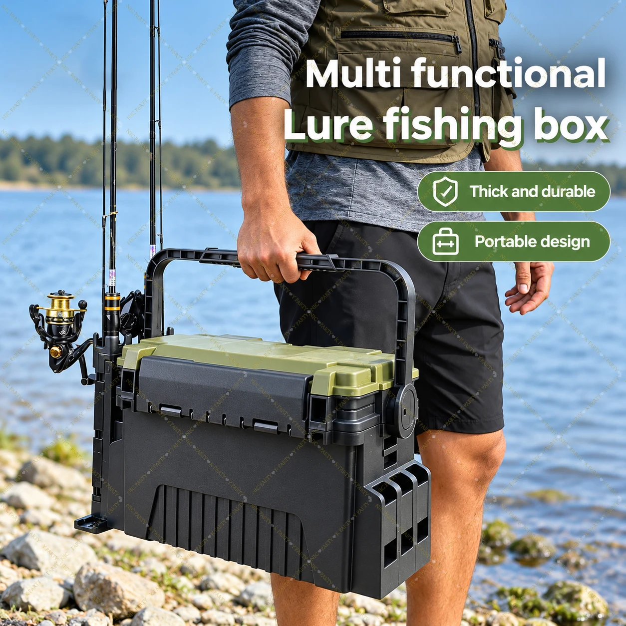 Fishing Kayak Crate - Geniş Kapasiteli, Taşınabilir, Çift Katmanlı Olta